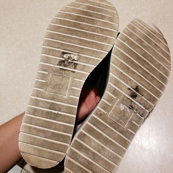 DOLCE VITA MILO Black Platform Wedges Slides Sandals Women's Size 9M - Picture 6 of 6